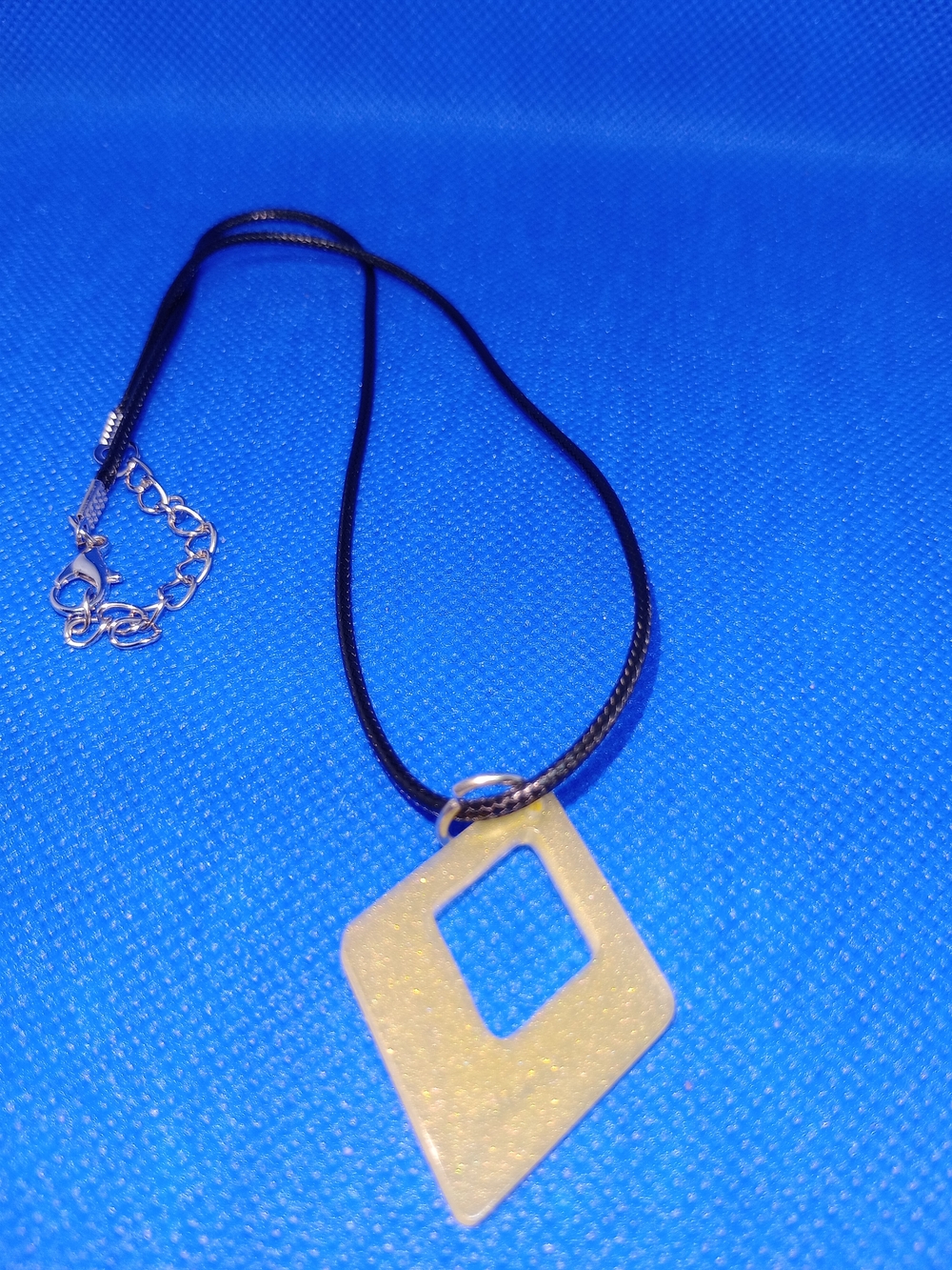 Geometric Diamond Pendant Necklace in Pale Yellow